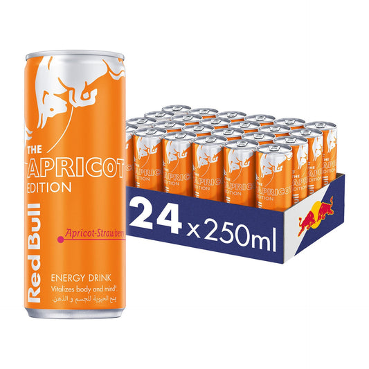 Red Bull Apricot Edition 24x250ml | Apricot-Strawberry Energy Drink UK VERSION - Chompy