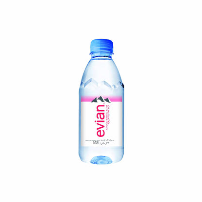 Evian Natural Mineral Water 330ml | Pack of 24 | Premium Bottled Water - Chompy