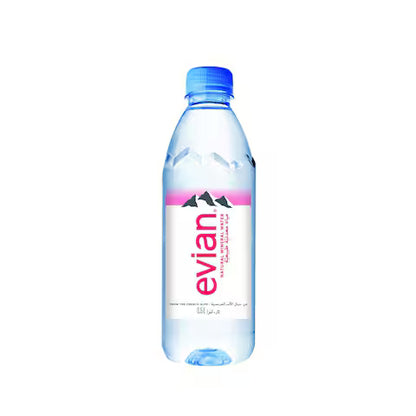 Evian Natural Mineral Water 500ml | Pack of 24 | Premium Bottled Water - Chompy