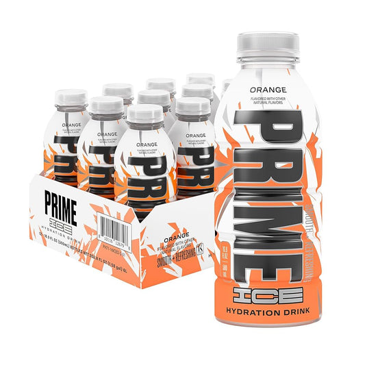 [Pack of 12] Prime Hydration Orange Ice – Electrolyte Sports Drink - Chompy