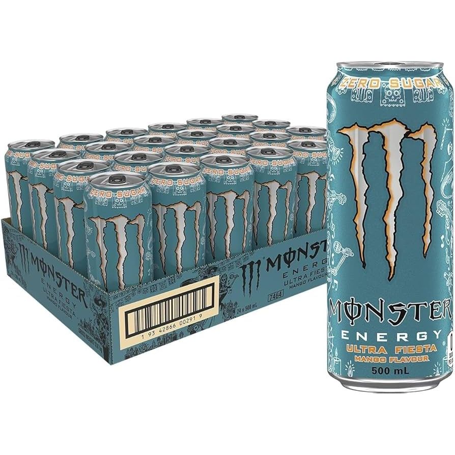 Monster Energy Ultra Fiesta Mango 24x500ml | Zero Sugar Energy Drink - Chompy