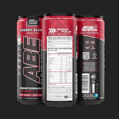 ABE Performance Energy Drink – Cherry Slushie | 330ml | Pack of 12 - Chompy