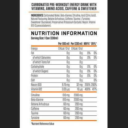ABE Performance Energy Drink Orange Burst 330ml | Pack of 12 - Chompy