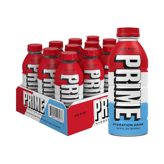 Prime Hydration Ice Pop 500ml | Pack of 12 | Sports Drink - Chompy