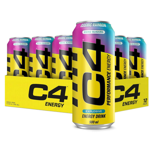 C4 Performance Energy Cosmic Rainbow 500ml | Pack of 12 | Zero Sugar - Chompy