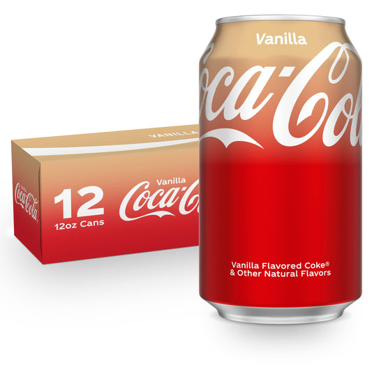 Coca-Cola Vanilla 355ml | Pack of 12 | Classic Cola Soft Drink - Chompy