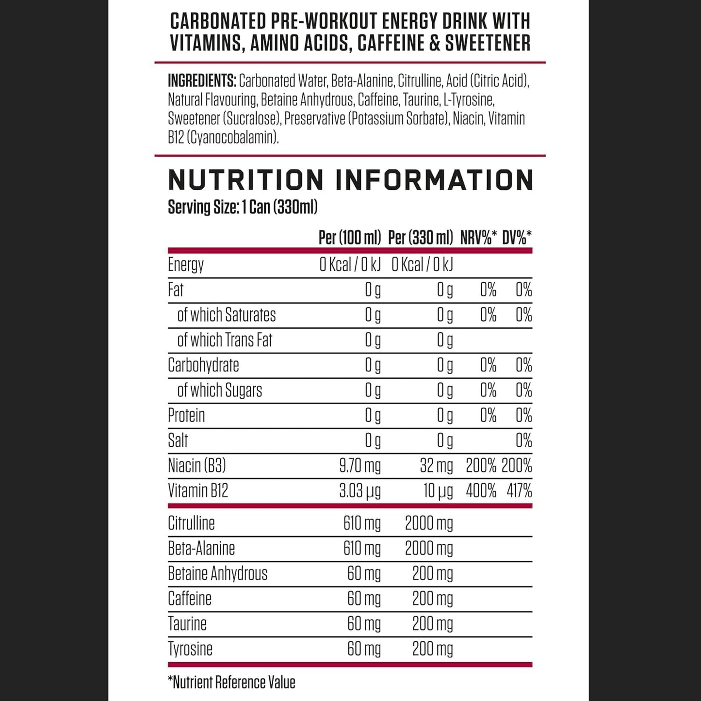 ABE Performance Energy Drink – Cherry Slushie | 330ml | Pack of 12 - Chompy