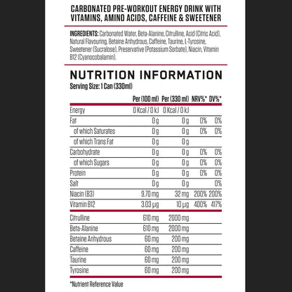 ABE Performance Energy Drink – Cherry Slushie | 330ml | Pack of 12 - Chompy