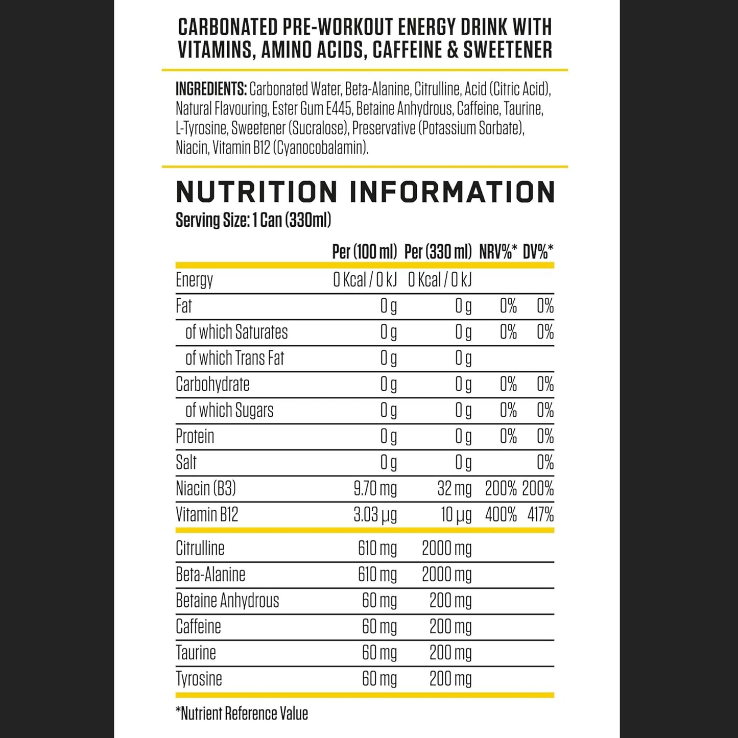 ABE Performance Energy Drink Cloudy Lemon 330ml | Pack of 12 - Chompy