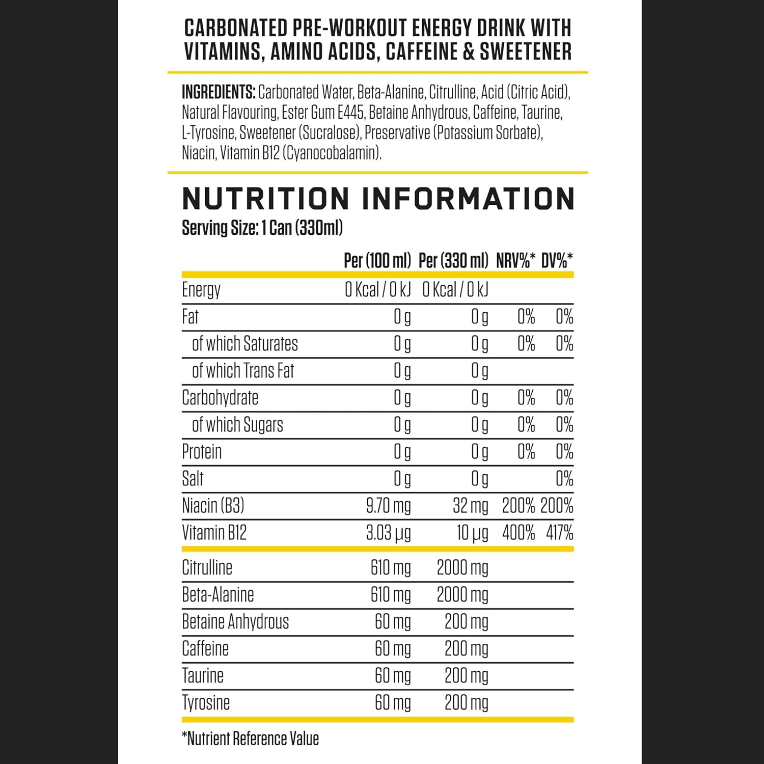 ABE Performance Energy Drink Cloudy Lemon 330ml | Pack of 12 - Chompy