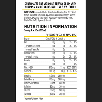 ABE Performance Energy Drink Cloudy Lemon 330ml | Pack of 12 - Chompy