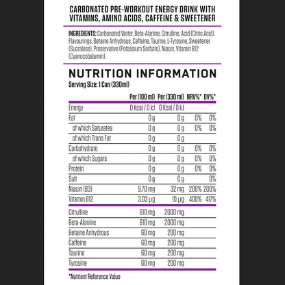 ABE Performance Energy Drink Grape Soda 330ml | Pack of 12 - Chompy