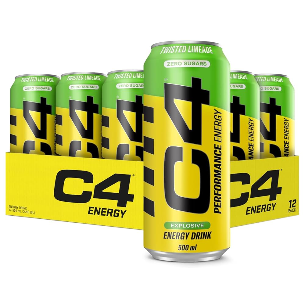 C4 Performance Energy Twisted Limeade 500ml (Zero Sugar) | Pack of 12 - Chompy