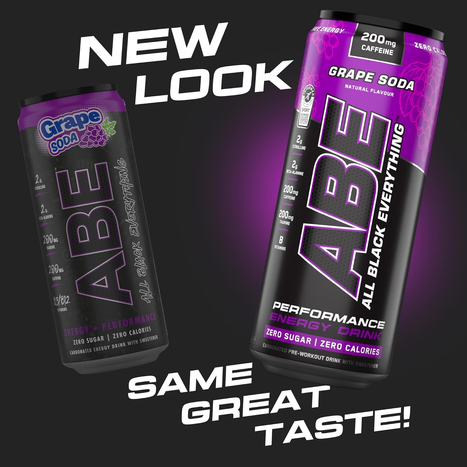 ABE Performance Energy Drink Grape Soda 330ml | Pack of 12 - Chompy