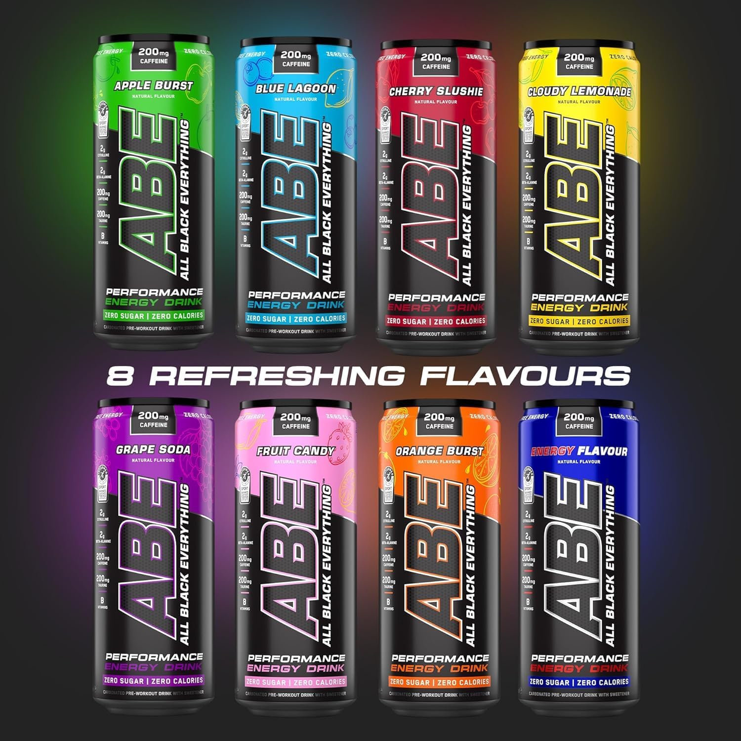 ABE Performance Energy Drink – Cherry Slushie | 330ml | Pack of 12 - Chompy