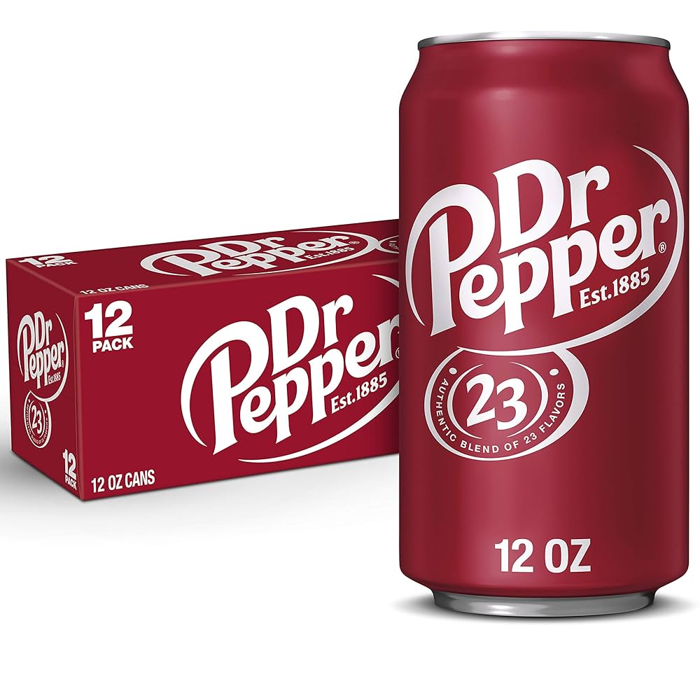 Dr Pepper Original 355ml | Pack of 12 | Authentic Blend of 23 Flavors - Chompy
