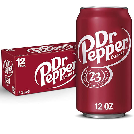 Dr Pepper Original 355ml | Pack of 12 | Authentic Blend of 23 Flavors - Chompy