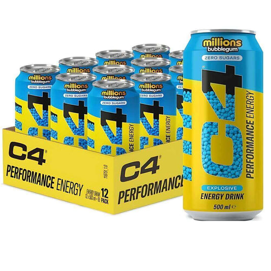 C4 Performance Energy Millions Bubblegum 500ml | Pack of 12 | Zero Sugar - Chompy