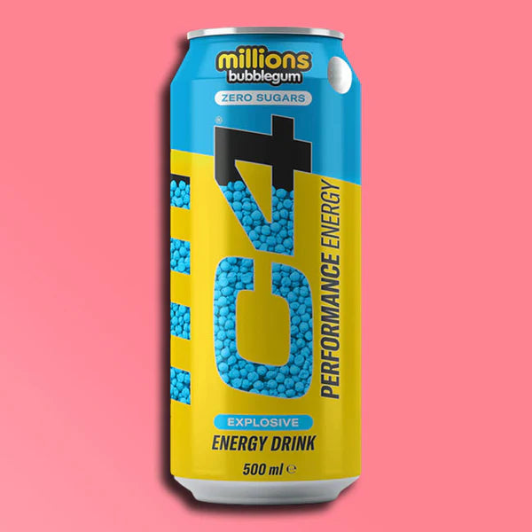 C4 Performance Energy Millions Bubblegum 500ml | Pack of 12 | Zero Sugar - Chompy