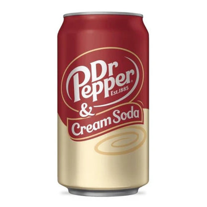 Dr Pepper & Cream Soda 355ml | Pack of 12 | Classic Soft Drink - Chompy