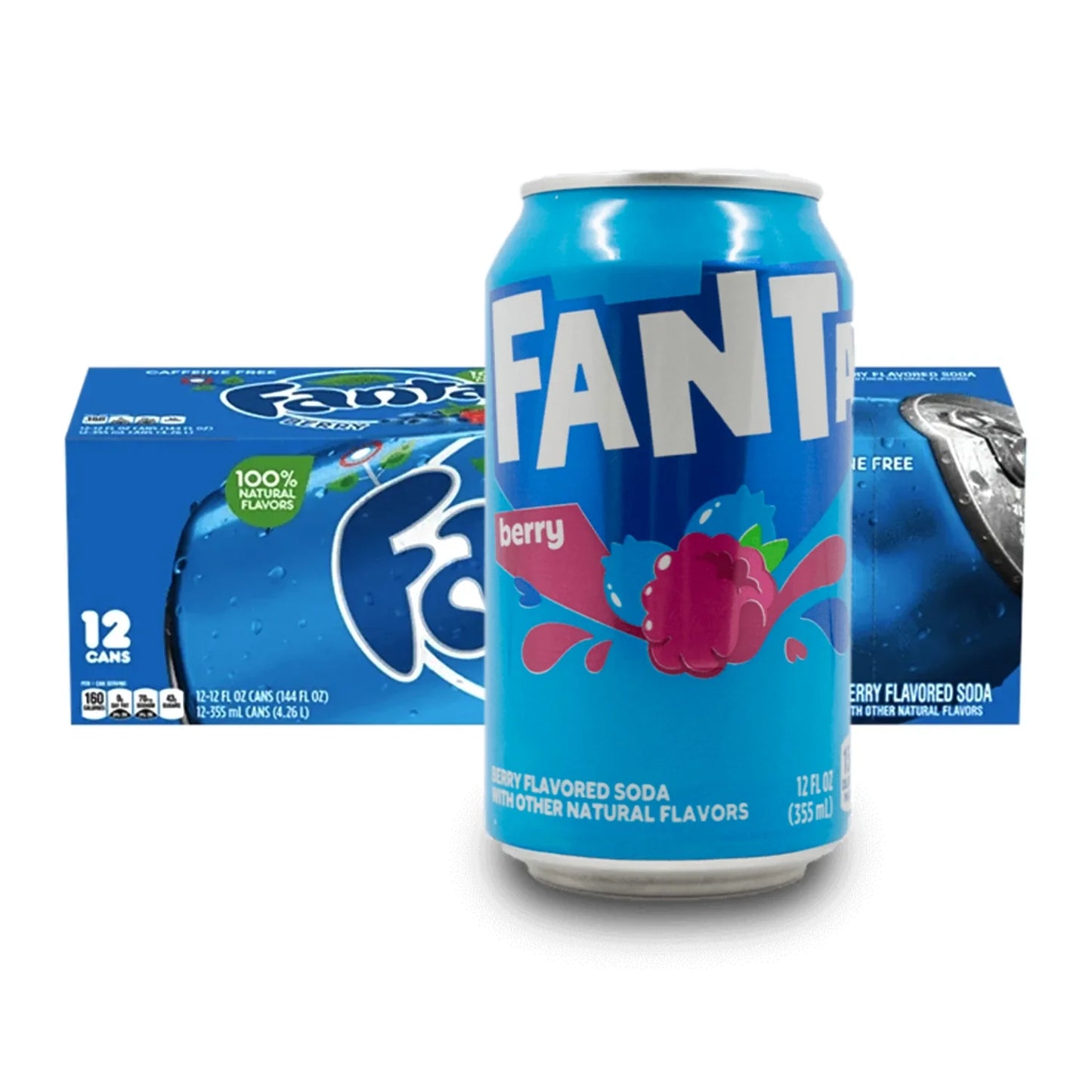 Fanta Berry 355ml | Pack of 12 | Fruity Sparkling Soft Drink - Chompy