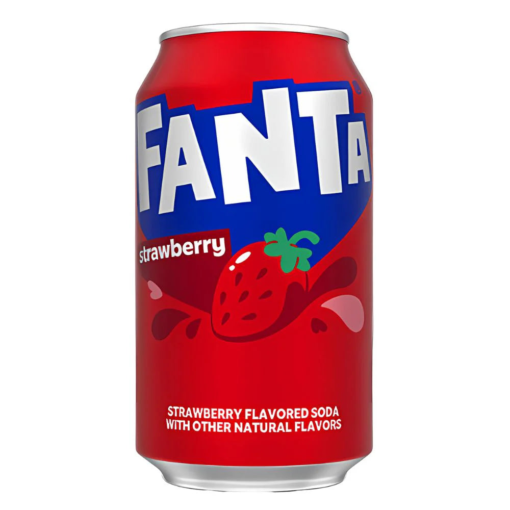 Fanta Strawberry 355ml | Pack of 12 | Fruity Sparkling Soft Drink - Chompy