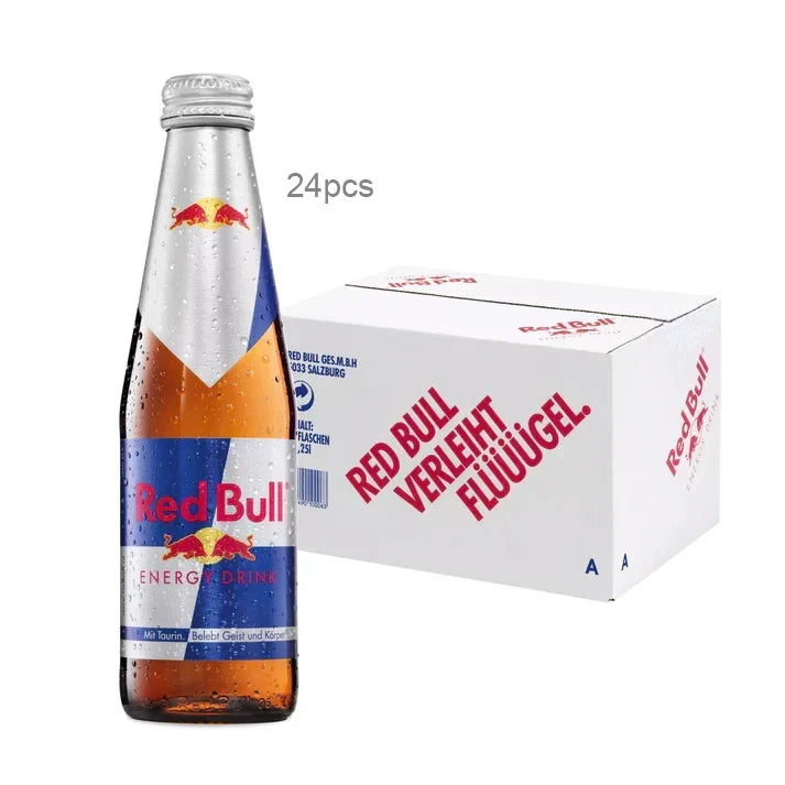 Red Bull Energy Drink Glass Bottles 24x250ml | Original - Chompy